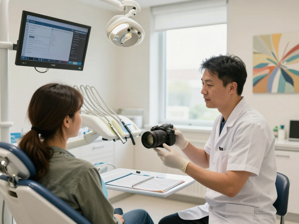 Consultation in a dental office during a patient visit, highlighting privacy and care in und Zahnarztpraxen.